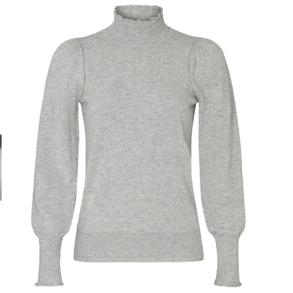 Rebecca Taylor Cozy Lettuce-Edge Mock Neck Sweater Size M